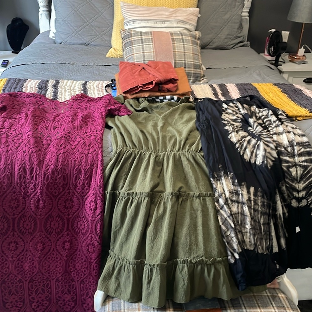 Summer Dress Bundle 8 Pieces Sz S/M Express Old Navy Linen Mini and Mid Length